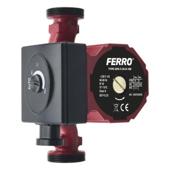 Pompă de circulație FERRO GPA II 25-8-180, electronică, EEI ≤ 0,23, 230 V